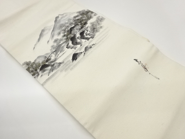 JAPANESE KIMONO / ARTISTS WORK: JODAI TSUMUGI / HAND-PAINTED / GOLD /